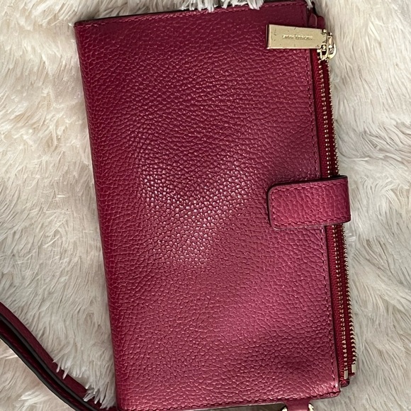 Michael Kors Burgundy Adele Leather wristlet Wallet - Picture 11 of 12